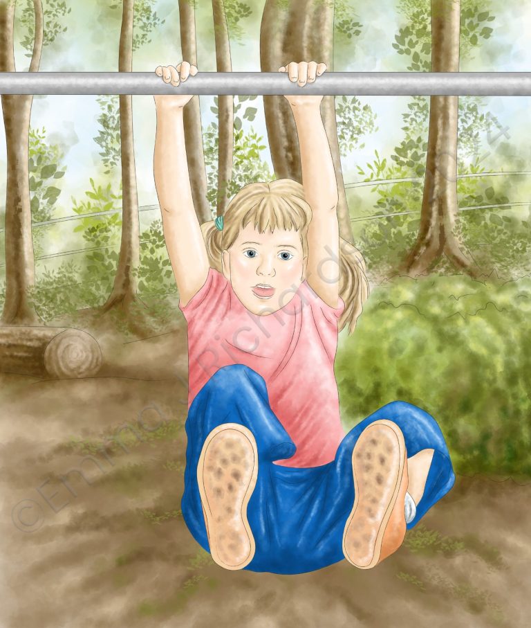 Girl swinging in park