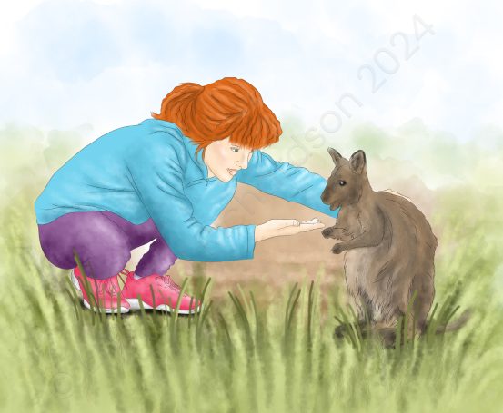 Girl with wallaby